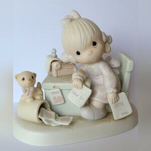 Vintage 80s Precious Moments Office Girl God Religious Collectible Figurine